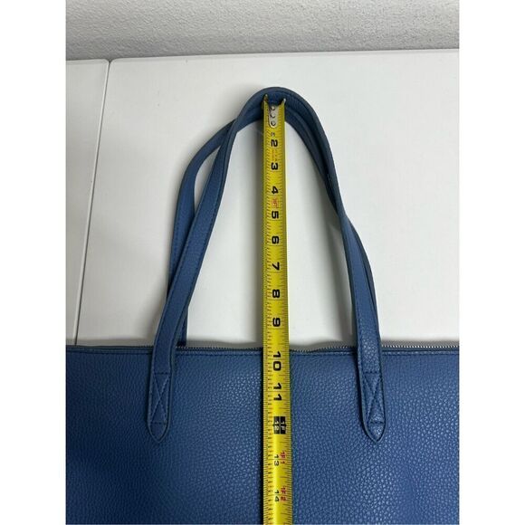 RODAN + FIELDS Blue Leather Purse/Travel Tote Shopper WITH Make-up Bag Pouch - Picture 10 of 16